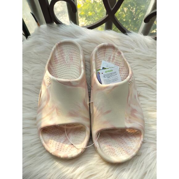 5225) Crocs Unisex Mellow Marble Like Recovery Slide Sandals M9/W11